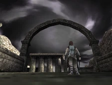 The sky swirl at the entrance to the Parthenon.