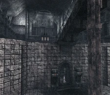 Ico arriving at the Altar for the second time after taking the elevator, as seen in the Official Guide Book.