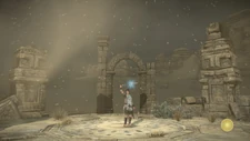 Wander on the center of the temple in the remake (2017 image).