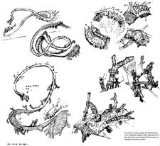 Sketches of early 13th colossus prototypes.