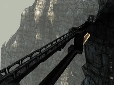 The crude bridge from the dam structure, taken from the Waterfall stage in ICO.