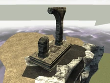 Close-up shot of the ruin at the early entrance to the arena.