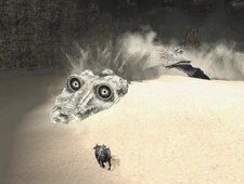 The 10th colossus in the E3 Demo chasing Wander and Agro.