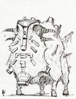 Sketch of a large quadruped.