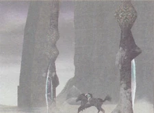 Wander and Agro riding underneath Spider.