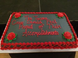 ODIN's Obsolescence Day cake reproduced in real-life, showing what the cake would've looked like.