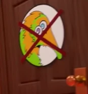 An unnamed worm on a string toy with alternating green-orange stripes' icon