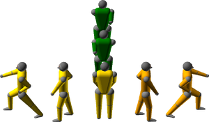 First Line: Low Block, then step into Front Stance and Punch