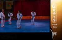 Chamber for the Low Cross Block by bringing both fists back to the waist