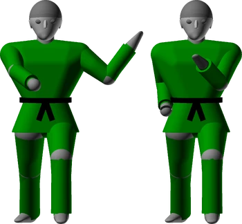 Inward knifehand block chamber