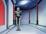 Luka walking down a hall in the Dragonoid airship