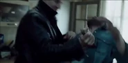 Leka being stabbed