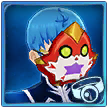 Hubert Sunscreen Ranger Red Mask (Front) (サンオイルスター・レッドのお面 (正面))