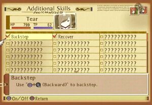 Der "Additional Skills"-Bildschirm von 