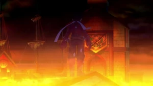 Lloyd inmitten der Flammen von Palmacosta