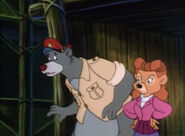 Baloo showing Becky around Louie's wrecked club.