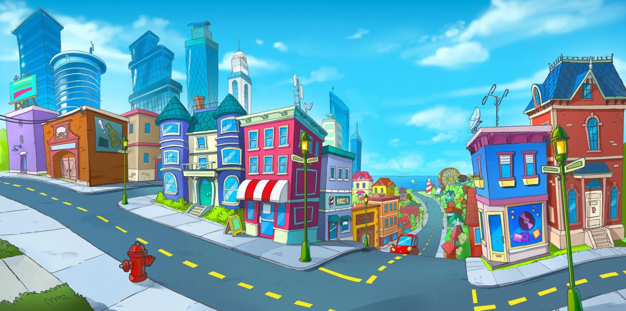 Centro Da Cidade | Talking Tom \u0026 Friends Wiki Brasil | Fandom, image size:2048x1017