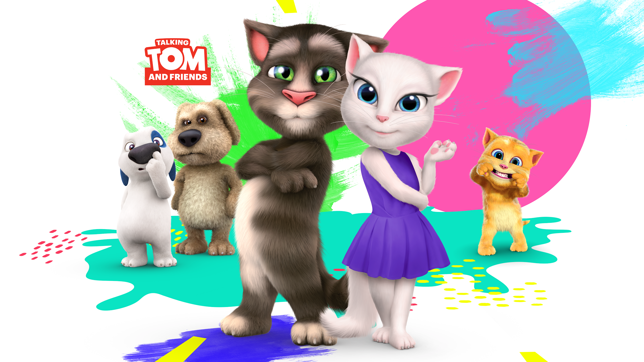 Игра talking Tom friends Анджела. Хэнк outfit7.