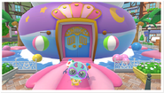 Bubbletchi outside the Pool Party shop