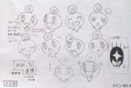 Memetchi's poses' designs from Tamagotchi: The Movie (Movie).