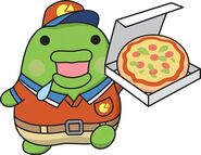 Kuchipatchi delivering pizza