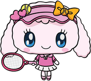 Yumemitchi in a tennis outfit.