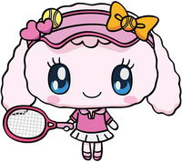 Yumemitchi in a tennis outfit.