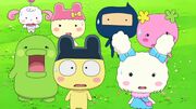 Mametchi shocked along with the other Tamagotchis (Episode 20)