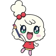 Holding a paintbrush