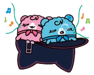 Doremitchi and Sopratchi sleeping in Melodytchi's hat