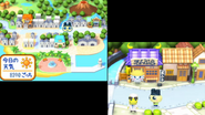 Mametchi walking around the overworld in the fifth game
