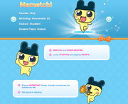 Mametchi's Profile on TamagotchiFriends.com