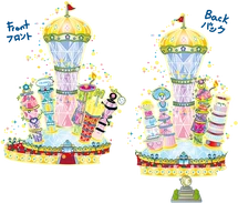 Modern art of Celebria (front and back views).