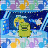 Closeup of Kuchipatchi on the Tamagotchi iD L