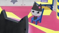 Kuromametchi watching tv at home