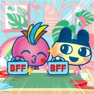 Getting matching BFF bags with Mametchi