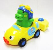 A Happy Meal toy of Kuchipatchi as a racer