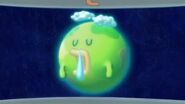 The Tamagotchi Planet's sick appearance from Tamagotchi The Movie