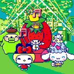 The Strawberry King with costumed Sanrio characters