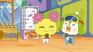 Pompomtchi and Sunopotchi eating together on an episode of Anpan Detective