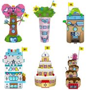 Various shops the player can work in