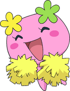 Cheering with pom-poms