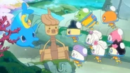 Mametchi and his friends find Boatchi