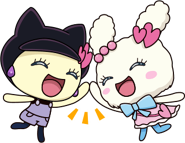 Melodytchi lovelitchi high five.png (45 KB) Melodytchi and Lovelitchi high-fiving