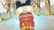 Mametchi about to crash into Gotchiman