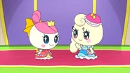 Princess Tamakoko and Coffretchi wearing fancy dresses
