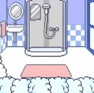 Playing in the bathroom
