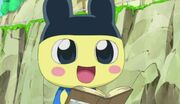 Mametchi leading the group on an expedition