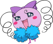 Holding pom-poms