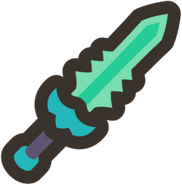 Diamond sword - "Aesthetic only."
